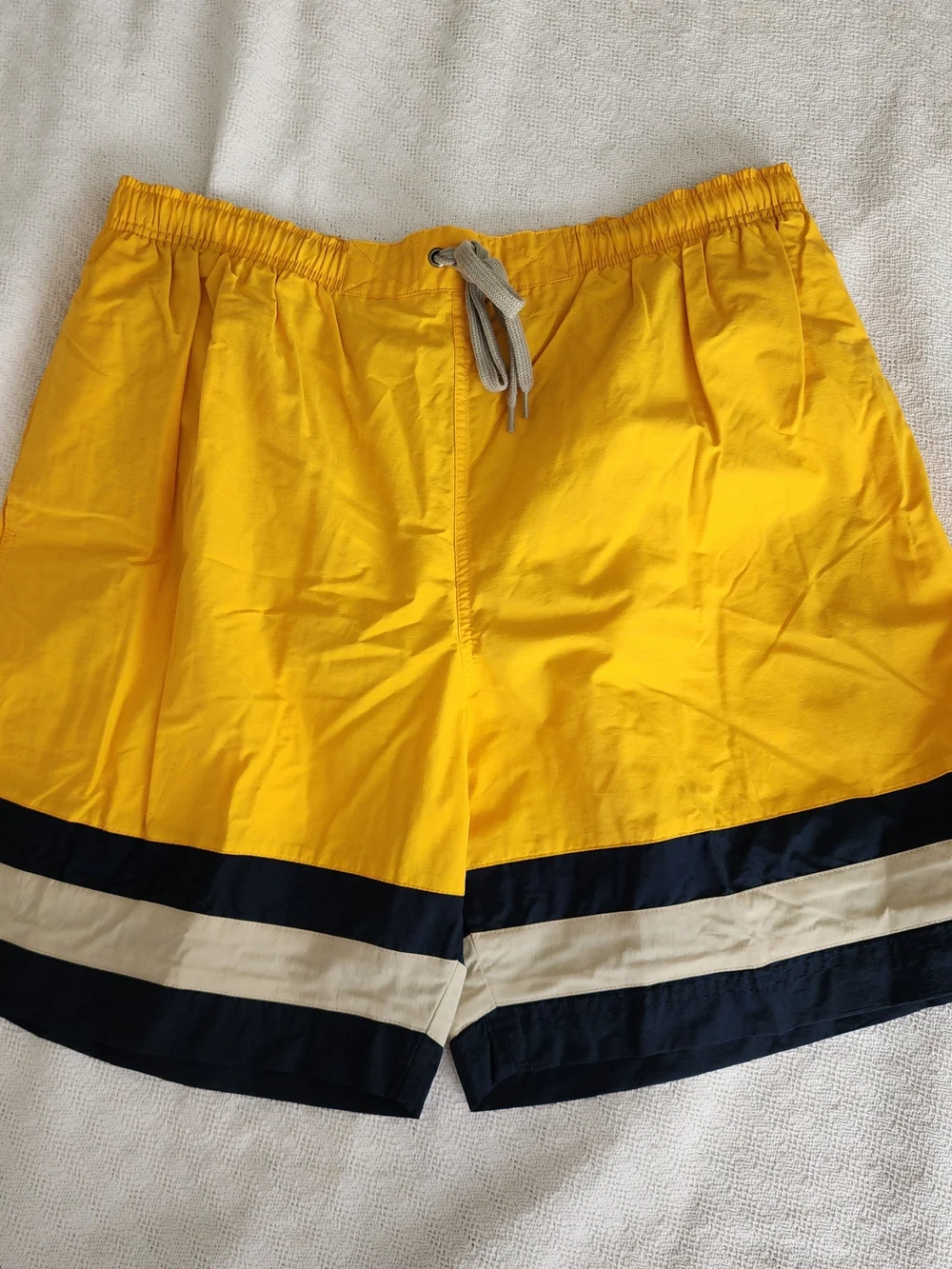 Sonoma Sport Men's Yellow Swim Shorts with Navy Logo [L]